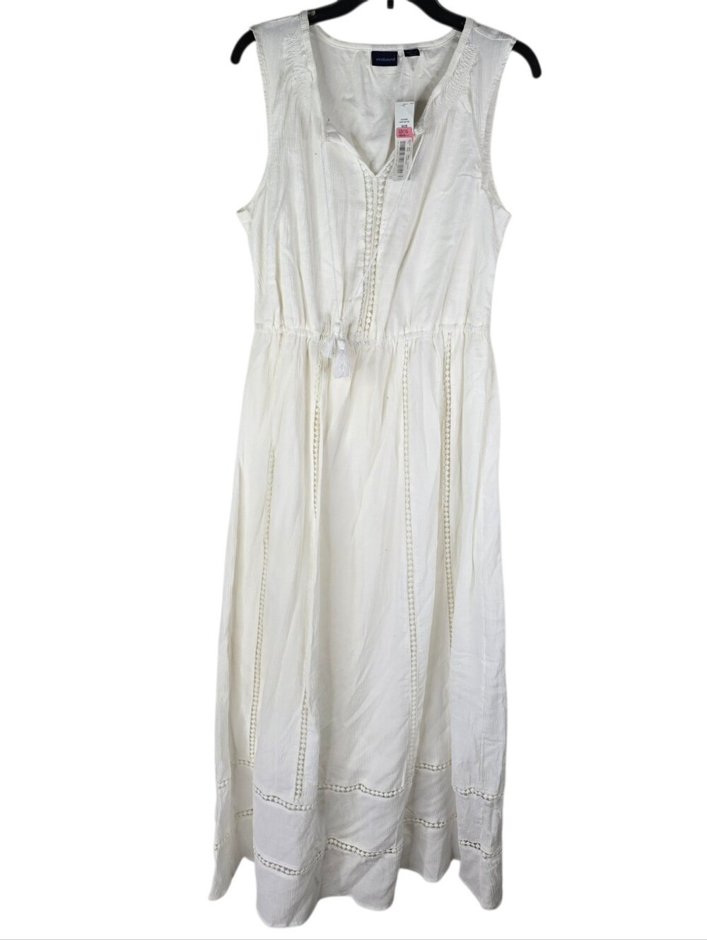 Westbound Womens Medium White Maxi 100% Cotton Gauze Maxi Dress